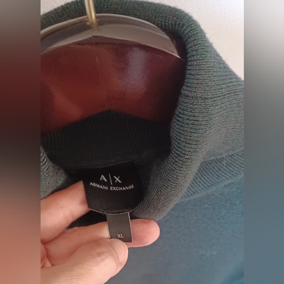 Armani Exchange Men's Turtleneck Sweater in green, Size XL - Picture 3 of 5